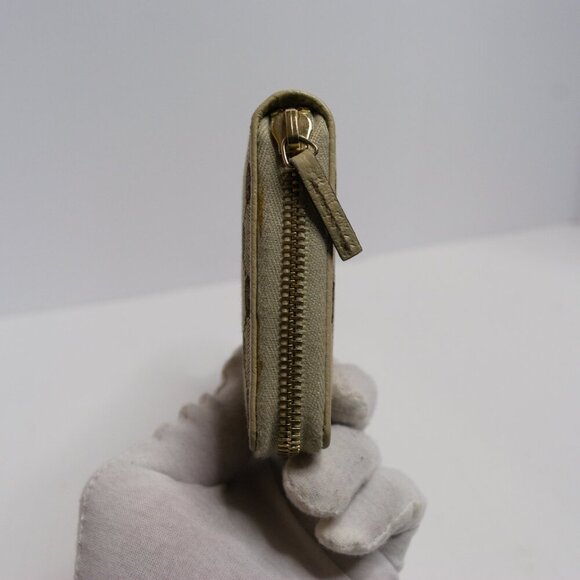 🤎GUCCI GG Beige/Off White Monogram Metal Bar Zip Around Long Wallet | PRELOVED! - Picture 8 of 16